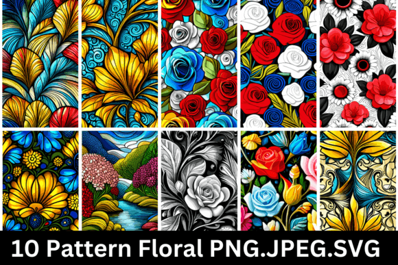 10 Pattern Floral V7