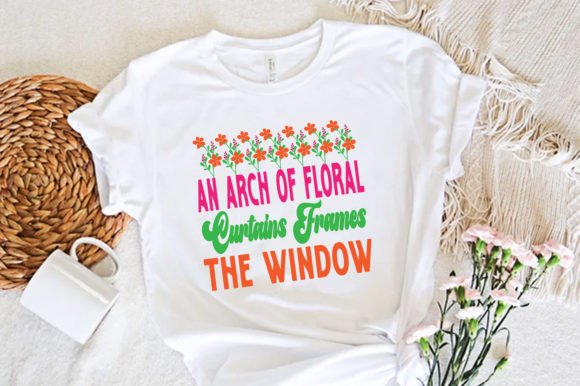 An Arch of Floral Curtains Frames the Wi