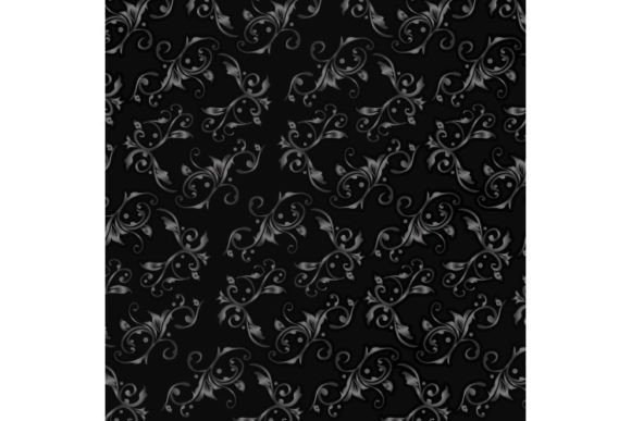Beauty Black Ornamental Floral Bg