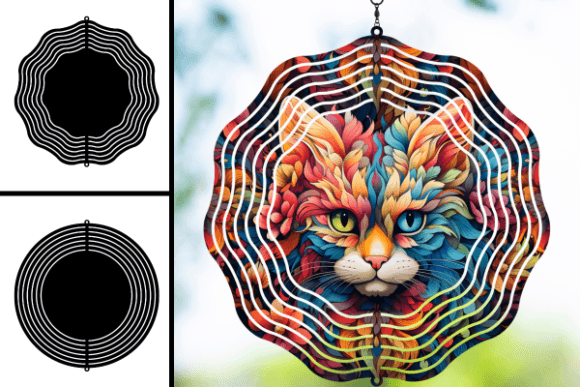 Cat Floral Wind Spinner Sublimation