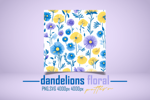 Colorful Floral Dandelion Pattern Design