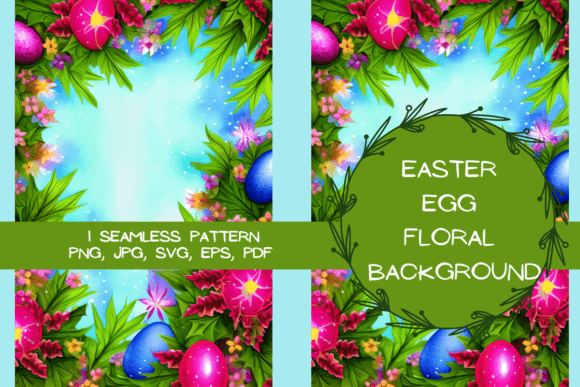 Easter Egg Floral Background