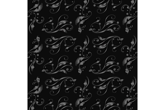 Elegant Black Ornamental Floral Bg