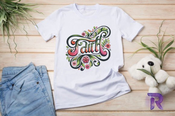 Faith Floral PNG Design