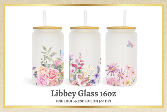 Floral Bouquet Watercolor Libbey Can