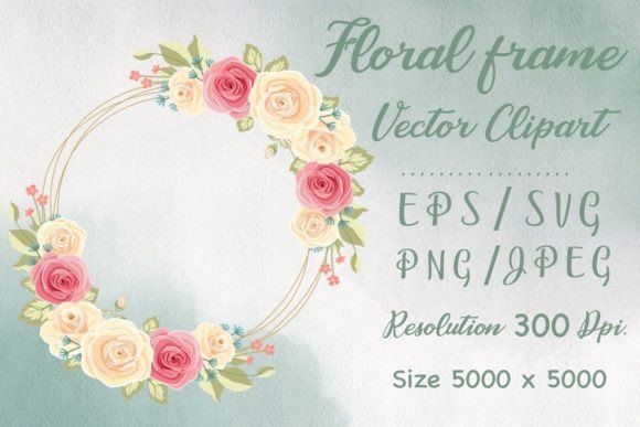 Floral Frame Vector Clipart