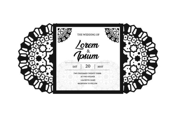 Floral Mandala Wedding Card Laser Cut