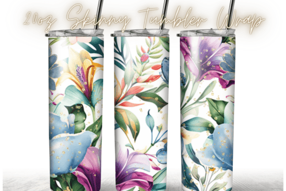 Floral Watercolor 20oz Tumbler Wrap
