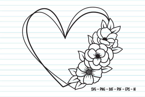 Flower Heart Monogram SVG