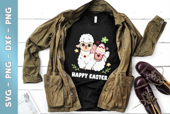 Happy Easter Chibi Llama Egg Floral