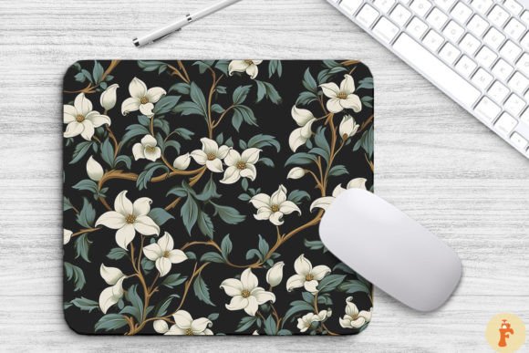 Jasmine Floral Gothic Mouse Pad
