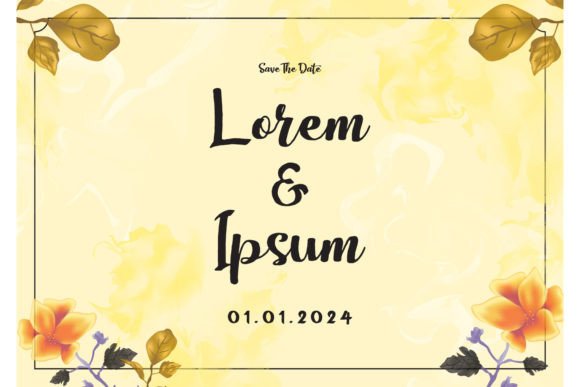 Landscape Floral Wedding Invitation Card