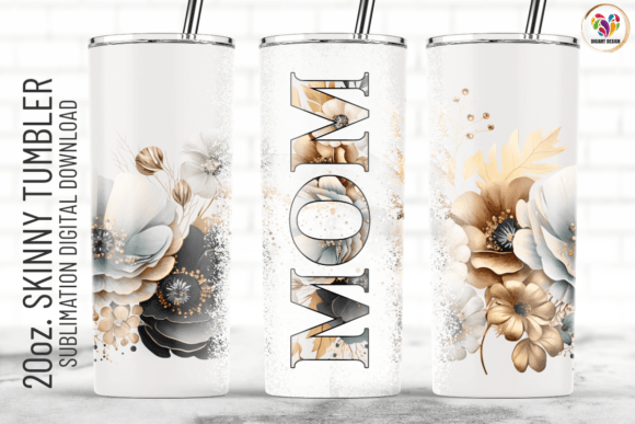 Mom Floral Flower Tumbler Wrap