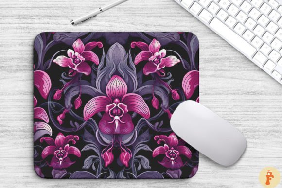 Orchid Floral Gothic Mouse Pad