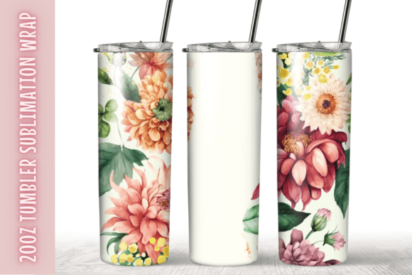 Personalized Floral Name Tumbler Wrap