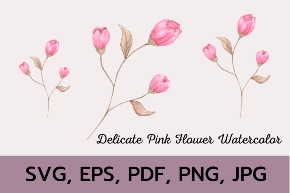 Pink Flower Watercolor SVG