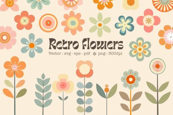 Retro Daisies SVG: 70s Daisy Charm, Embroidery-Ready?