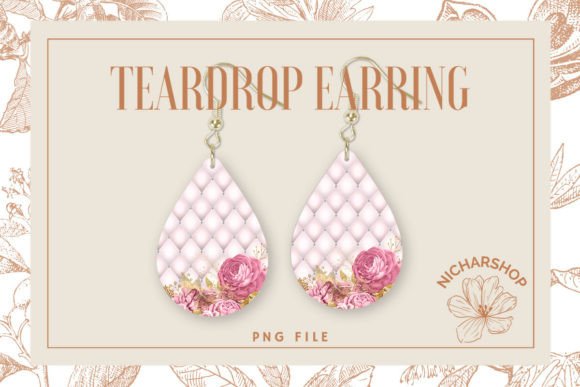 Rose Floral Diamond Pattern Teardrop9