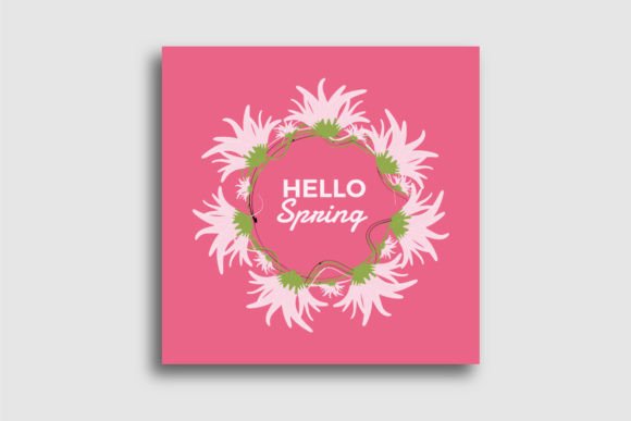 Spring Floral Frame. Hello Spring Banner