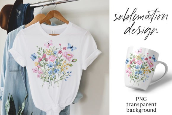 Sublimation Floral Design with Flowers