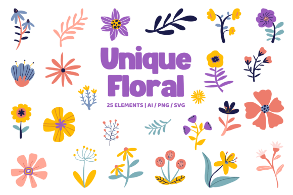 Unique Floral Illustration Set