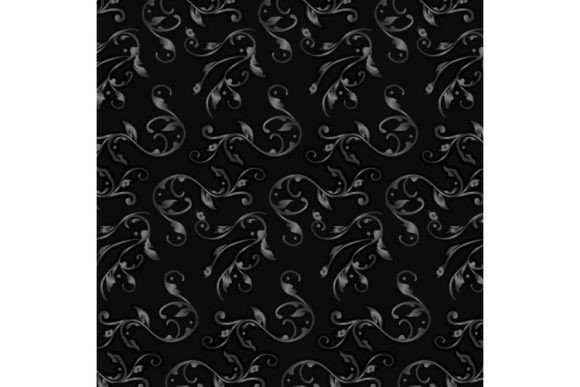 Vintage Black Ornamental Floral Bg